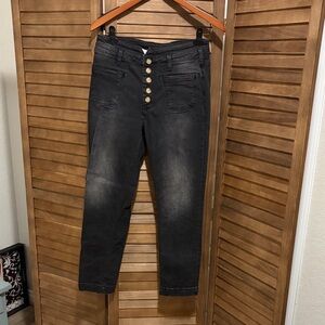 Pilcro and the Letterpress Charcoal Button-Fly Jeans